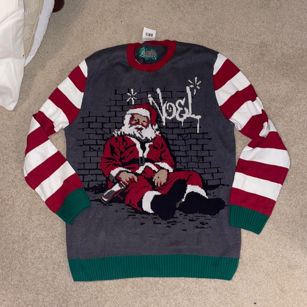 Drinking Santa Ugly Christmas Sweater, XL, Never Worn